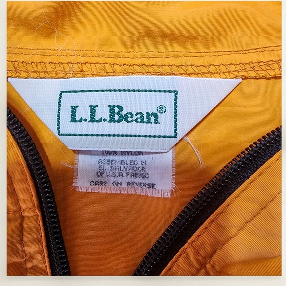 Vintage L.L. Bean Kids Anorak Pullover Jacket | Size L (Fits Women's M) | Orange - Picture 3 of 11